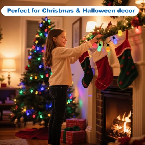 LangPlus+ S14 Coloured LED String Light Bulbs 1W Multi-Colour (Red, Orange, Blue, Green, Yellow) Shatterproof E27 LED Edison Replacement Bulbs for Halloween Christmas Home Décor, 15 Pack