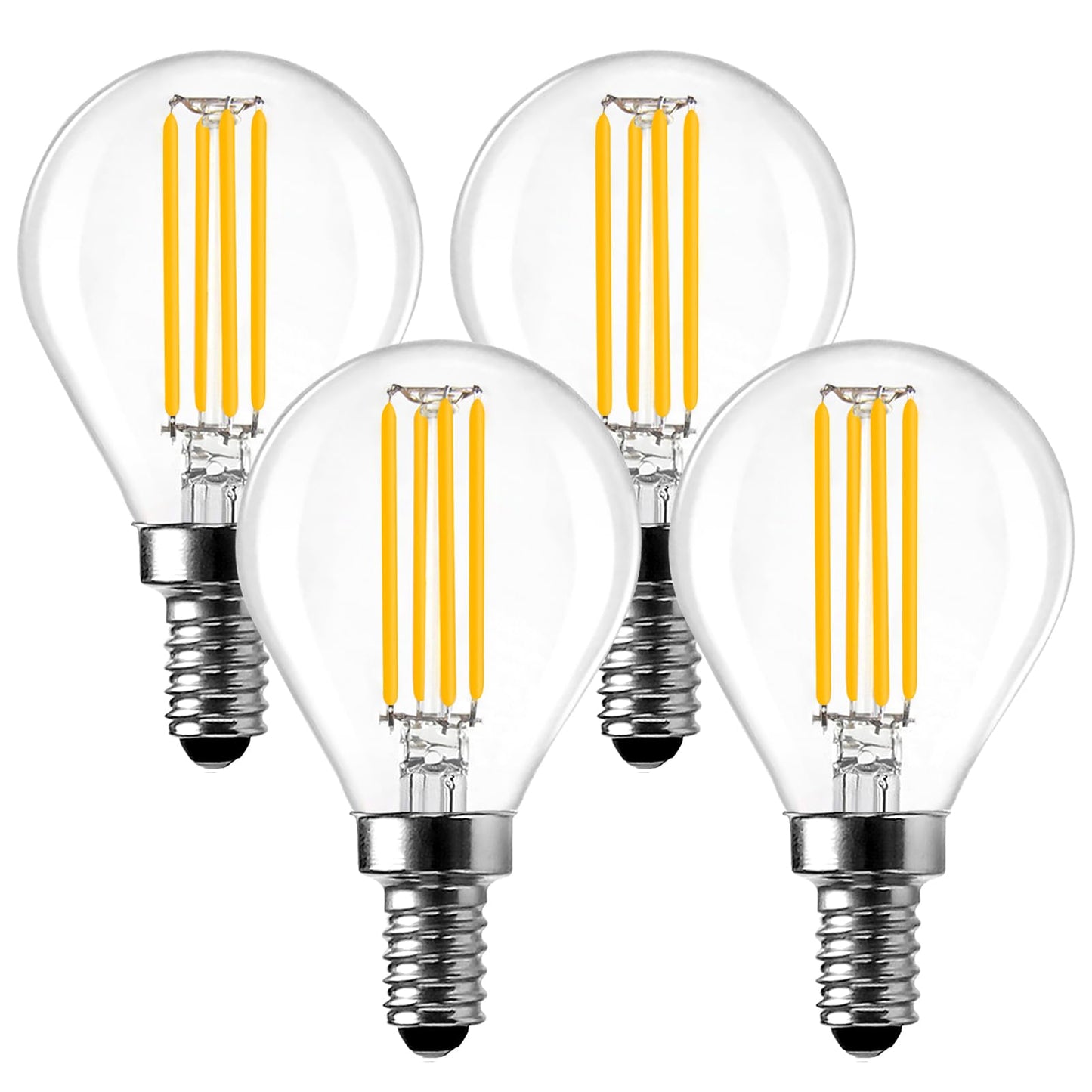 LangPlus+ 4 Pack Dimmable E14 Small Edison Screw LED Bulbs, 6W G45 Golf Ball LED Vintage Filament Bulbs, 60W Equivalent 2700K Soft White Bulb