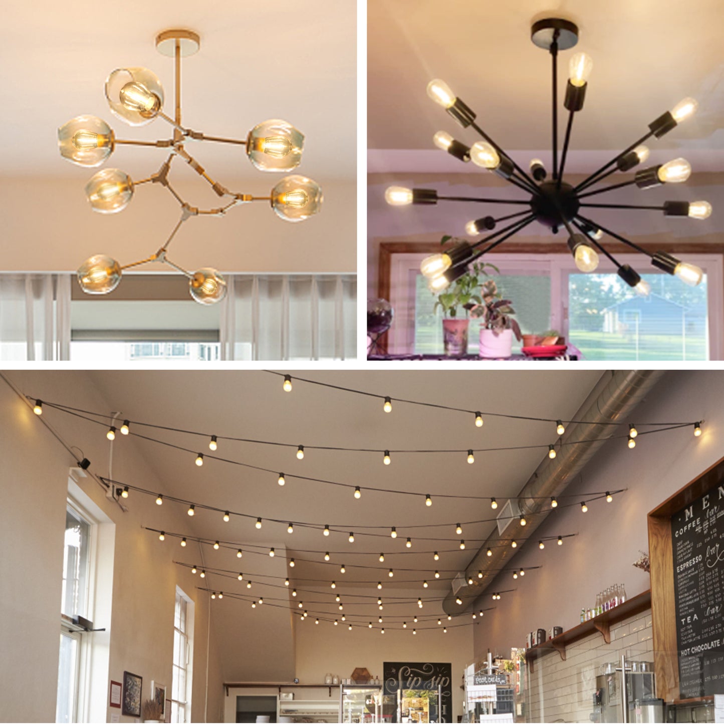 15 Pack 2W S14 LED Bulbs for Outdoor String Lights Replacement, E26 Medium Screw Base 2200K Warm White Plastic Shatterproof & Waterproof LED Edison Bulb for Chandeliers, Ceiling Fan