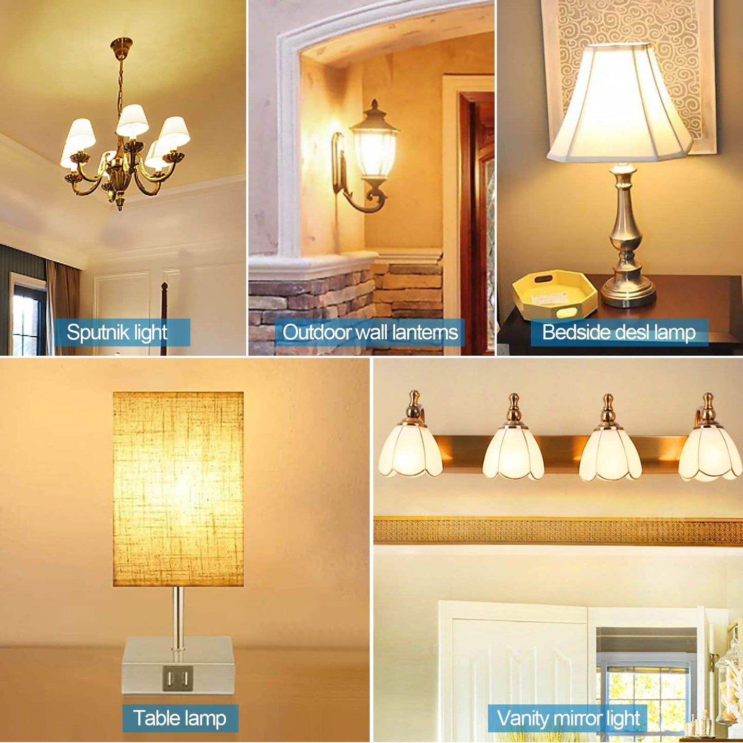 LangPlus+ 25 Pack S14 2W LED Glass Light Bulbs, E27 Base, Warm White 2700K, Edison LED Bulbs for String Lights, Non-Dimmable, 2W Equivalent to 20W Incandescent Bulb