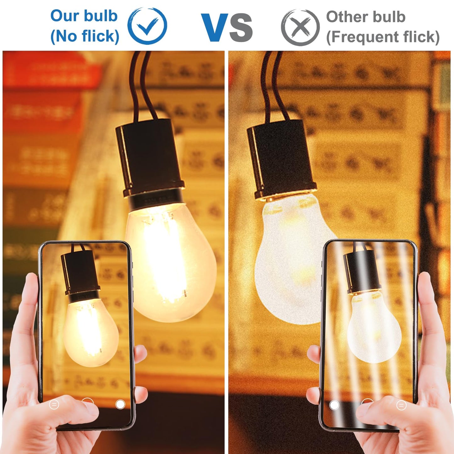 LangPlus+ B22 LED Light Bulb Dimmable G45 Golf Ball Bulbs 6W, 60W Equivalent Mini Globe Clear Glass Bulb Warm White 2700K, LED Filament Bulbs for Pendant, Ceiling Fan, 4 Pack